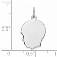 thumbnail image 2 of Sterling Silver Sterl Rh-Plt Engraveable Boy Polished Front/Satin Back Disc Charm (17 X 14) Made In United States qm354/27, 2 of 2