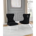 thumbnail image 6 of Maklaine Velvet Navy Blue Side Chairs Rectangular Silver Nailhead Trim 25" L x 22" W x 39" H Unassembled, 6 of 9