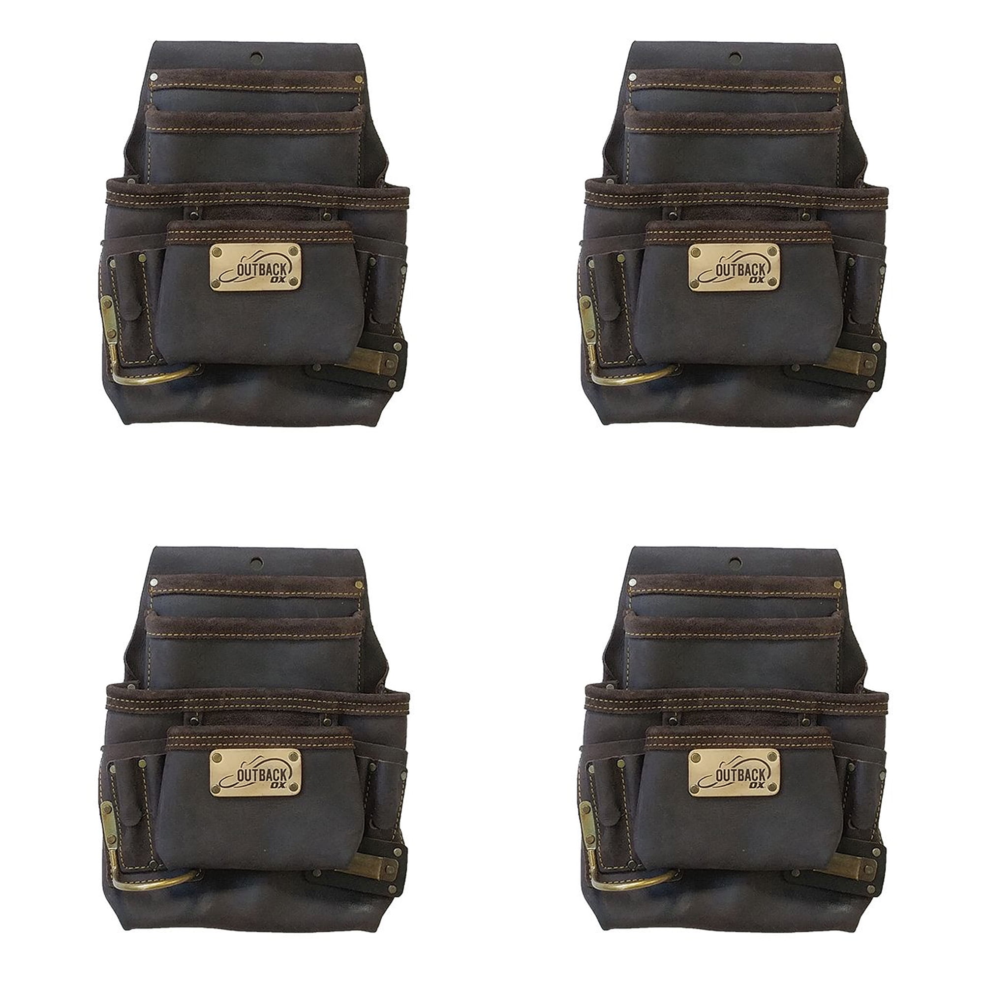 OX Tools P263701 10 Pocket Nail & Tool Fastener Leather Pouch, Brown (4