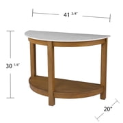 SEI Furniture Chandlen Demilune Console Table in White-Natural