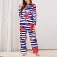 thumbnail image 2 of Fotbe Sea Stars Conjunto de Pijama de Manga Larga para Mujer con Estampado, Ropa de Dormir de 2 Piezas, Conjunto de Casa Suave y Cómodo con Bolsillos-Small, 2 of 7