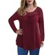 thumbnail image 4 of Tops de empalme de encaje sólido con cuello redondo y manga larga a la moda de verano para mujer Fridja  hj2696, 4 of 7