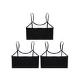 thumbnail image 5 of Miutii 3Pcs Cropped Tank Tops for Girls Spaghetti Strap Crop Top Basic Sports Cami Solid Color Black L, 5 of 9