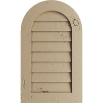 Ekena Millwork 42"W x 42"H Timberthane Knotty Pine Round Top Faux Wood Non-Functional Gable Vent, Primed Tan