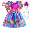 thumbnail image 5 of Princess Candy Dress For Girl Lollipop Prium Carnival Party Clothing Kids Cosplay Fancy Rainbow Unicorn Costume Outfits 3-10Y, 5 of 5
