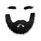 thumbnail image 5 of Conjunto de barba y cejas postizas, vello facial postizo, accesorio de disfraz, decoración para Negro, 5 of 8