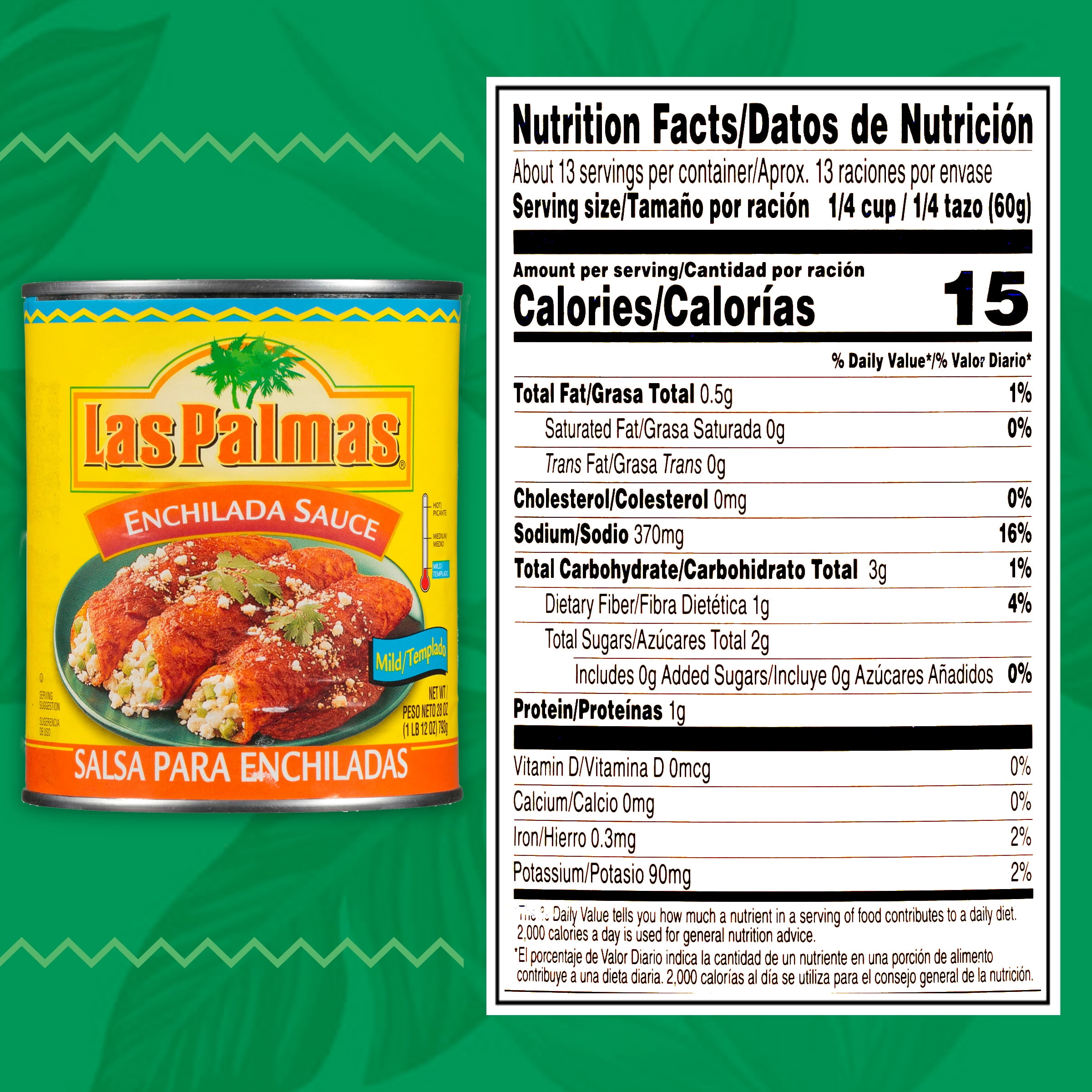 (2 pack) Las Palmas Mild Enchilada Sauce 28 oz. Can