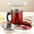 thumbnail image 5 of Bacon Grease Container With Strainer, 48 oz Metal Shining Red Stainless Steel Oil Container, Pot Fat Storage With Lid, Easy Grip Handle Suitable For Storing Frying Oil And Cooking Grease, 5 of 10