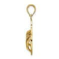 thumbnail image 4 of 14K Yellow Gold Polished Textured Finish Large SAN DIEGO Double Flip-Flop Sandles Charm Pendant, 4 of 4