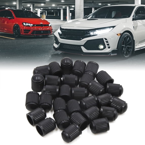 100PCS Tire Valve Caps black,Fit Universal Plastic Car Motor Tire Valve Stem Caps