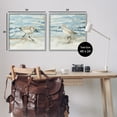 thumbnail image 3 of Stupell Industries Sandpipers Treading Beach Shore Animals Painting Gray Framed Art Print Wall Art, 24 x 24, Set of 2, 3 of 8
