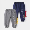 thumbnail image 4 of 2-3T Toddler Boys Jogger Pants Cotton Fall Winter Sweatpants Cartoon Dinosaur Cute Casual Elastic Lounging Trousers With Pocket 3T 4T 5T 6T 7T Little Boys Sweatpants,Navy, 4 of 4
