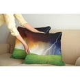 thumbnail image 3 of Ambesonne Landscape Throw Pillow Cover 2 Pack, Thunder Field, 20", Green Orange Blue, 3 of 6