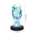 thumbnail image 3 of Gallickan Soap Rose Bouquet, Glass Dome with LED Light Base, Artificial Fragrant Rose Flowers, Long Lasting Valentine's Birthday Gift and Home Table Decor, Blue, 3 of 6