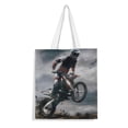 thumbnail image 1 of Dirty Motocross Dirt Bike Bolso de tela con estampado de lienzo para mujer, bolsa de compras reutilizable y estética, con cremallera interior, regalo para mujer,40*40cm., 1 of 6