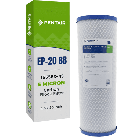 Pentair EP-20BB Carbon Block Water Filter – 5 Micron 4.5 x 20 Inch Cartridge