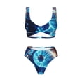thumbnail image 4 of Honeii Blue Yin And Yang Print Women’s Bikini Set,Two Piece Swimsuit Bathing Suits,Stylish High Elasticity Swimwear for Beach and Pool, 4 of 6
