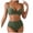 Army Green, variant on Women's Twist Front Modest Large Bust Swimsuit Padded High Waisted Ruched Bikini Set Two Piece Bathing Suit (Light Blue, XXL)