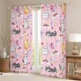 thumbnail image 2 of Manfei Cute Cartoon Cat Blackout Curtains Set of 2 (52x84 Each),Colorful Rainbow Window Curtains,Rustic Flower Floral Curtains and Drapes For Girls,Luxury Bedroom Decor, 2 of 6
