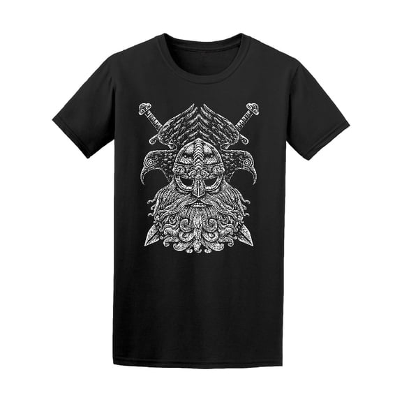 God Odin With Crows Symbol T-Shirt Men -Image by Shutterstock, Male Small