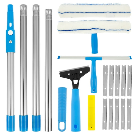 Threns Window Squeegee Cleaner Tool Kit No Water Marks Window Washing Squeegee Combinable Glass Scraper Cleaner Kit Efficient for Home
