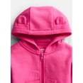 thumbnail image 2 of Wonder Nation Baby Zip Up Hoodie and Joggers Fleece Set, Sizes 0/3M-24M, 2 of 3