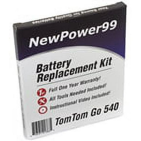 TomTom Go 540 Battery Replacement Kit with Tools, Video Instructions, Extended Life Battery and Full One Year Warranty