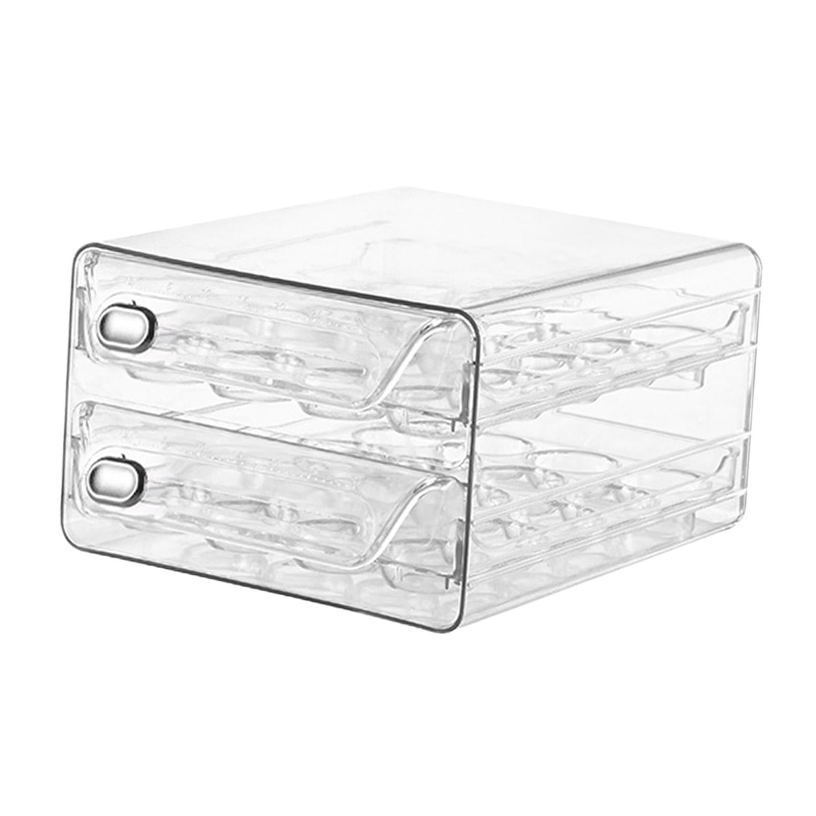 Eggs Organizer Drawer Fridge Egg Drawer Organizer Bins Pull Out Stackable Egg Holder Double Layers Eggs Container for Pantry Kitchen Cabinet 40 Grids