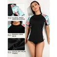 thumbnail image 3 of Charmo Women's Rash Guard Short Sleeve Rashguard Sun Protection Shirt UPF 50+, 3 of 8