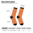 thumbnail image 2 of Hirioo Orange And White Polka Dot Pattern Adult Middle Tube Socks Breathable Sock Non-Pilling,Contrasting Color Design, 2 of 6