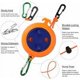 thumbnail image 3 of Tendedero retráctil para acampar, cuerda de lavandería de viaje ajustable, tendedero resistente con 20 pinzas para ropa y 10 tapones para interior/exterior, camping, viajes, patio, 3 of 5