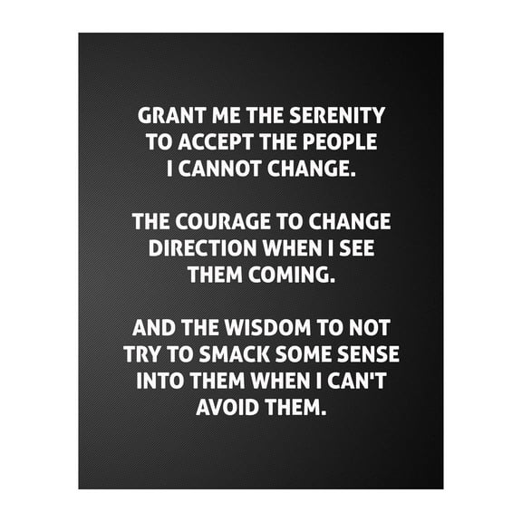 Grant Me the Serenity Wall Art Print - Humorous Wall Decor for Home, Bedroom, Living Room & Office Poster Print for Modern Home Decoration