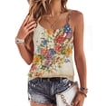 thumbnail image 2 of 4th Of July Cami Tops for Women Sleeveless Spaghetti Strap Stars and Stripes Print Celebration Tunics Lightweight Daily Summer Casual Cami Tops,XL,#01 Light Brown, 2 of 5