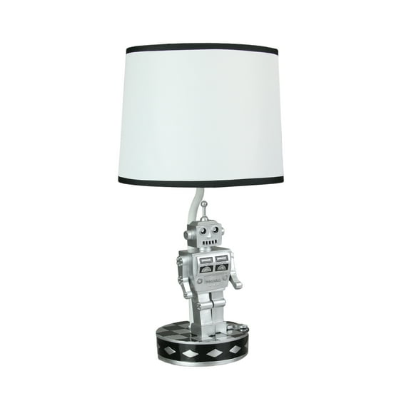 Zeckos 1960's Retro Sci-Fi Robot Table Lamp with Shade