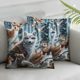 thumbnail image 3 of Ullo0ord Animals in Winter Square Pillow Cover One Piece for Home Living Room Cushion Sofa Terrace Car Indoor and Outdoor New Home Bed Modern Home Decoration Art Pillow Cover  22x22in, 3 of 7