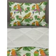 thumbnail image 3 of Exotic Comforter & Sham Bedding Set, Vivid Parrots on Floral Branches with Orchids and Philodendron, 3 pcs Duvet Set Microfiber Filling Quilt, 5 Sizes, Ivory and Multicolor, by Ambesonne, 3 of 4