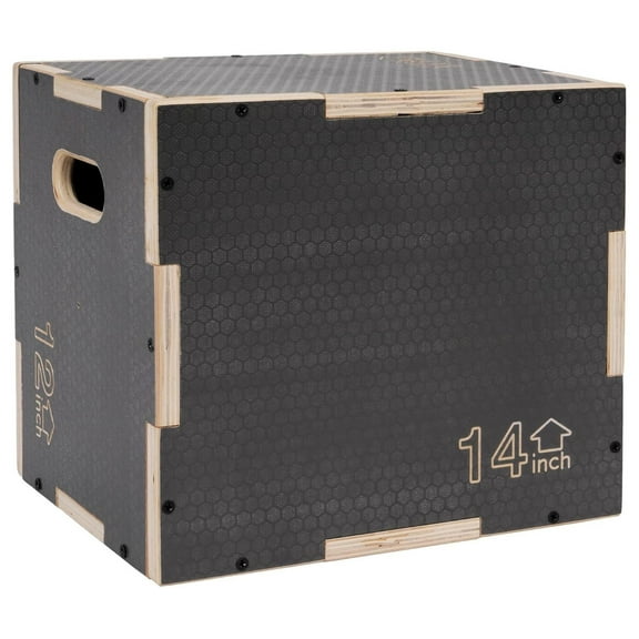 3 in 1 Non-Slip Wooden Plyo Box Plyometric Box Jumping Exercise, Multiple Sizes