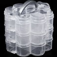 3Tier Clear Plastic Stackable Organiser Storage Hobby Craft Box