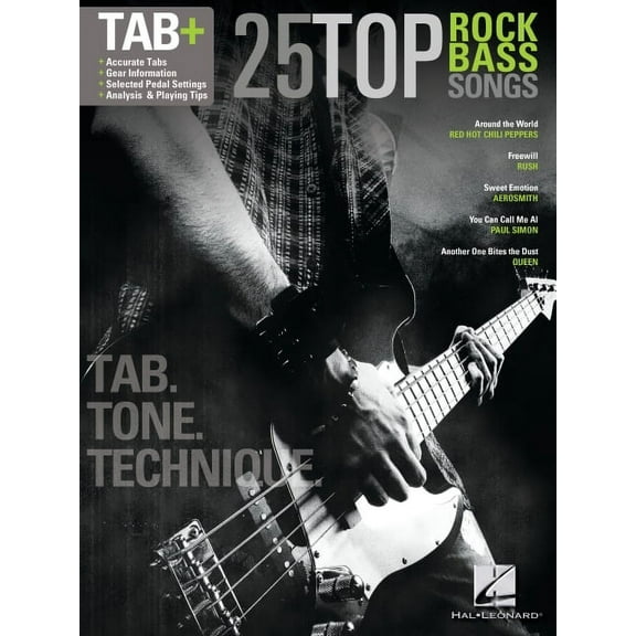 25 Top Rock Bass Songs: Tab. Tone. Technique. (Paperback)