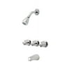 Pfister Bedford Triple Handle Tub and Shower Trim Kit with Metal Knob Handles, Polished Chrome