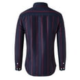 thumbnail image 4 of Manxivoo Mens Shirts Men's Fashion Spring and Summer Casual Long Sleeved Lapel Striped Shirt Blouse Mens Dress Shirts Navy XXXXL, 4 of 4