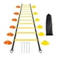 thumbnail image 1 of Equipo de entrenamiento de agilidad para fútbol, ​​4 clavijas de acero, multiusos, resistente, 10 conos, escalera de agilidad de 12 peldaños para, 1 of 8