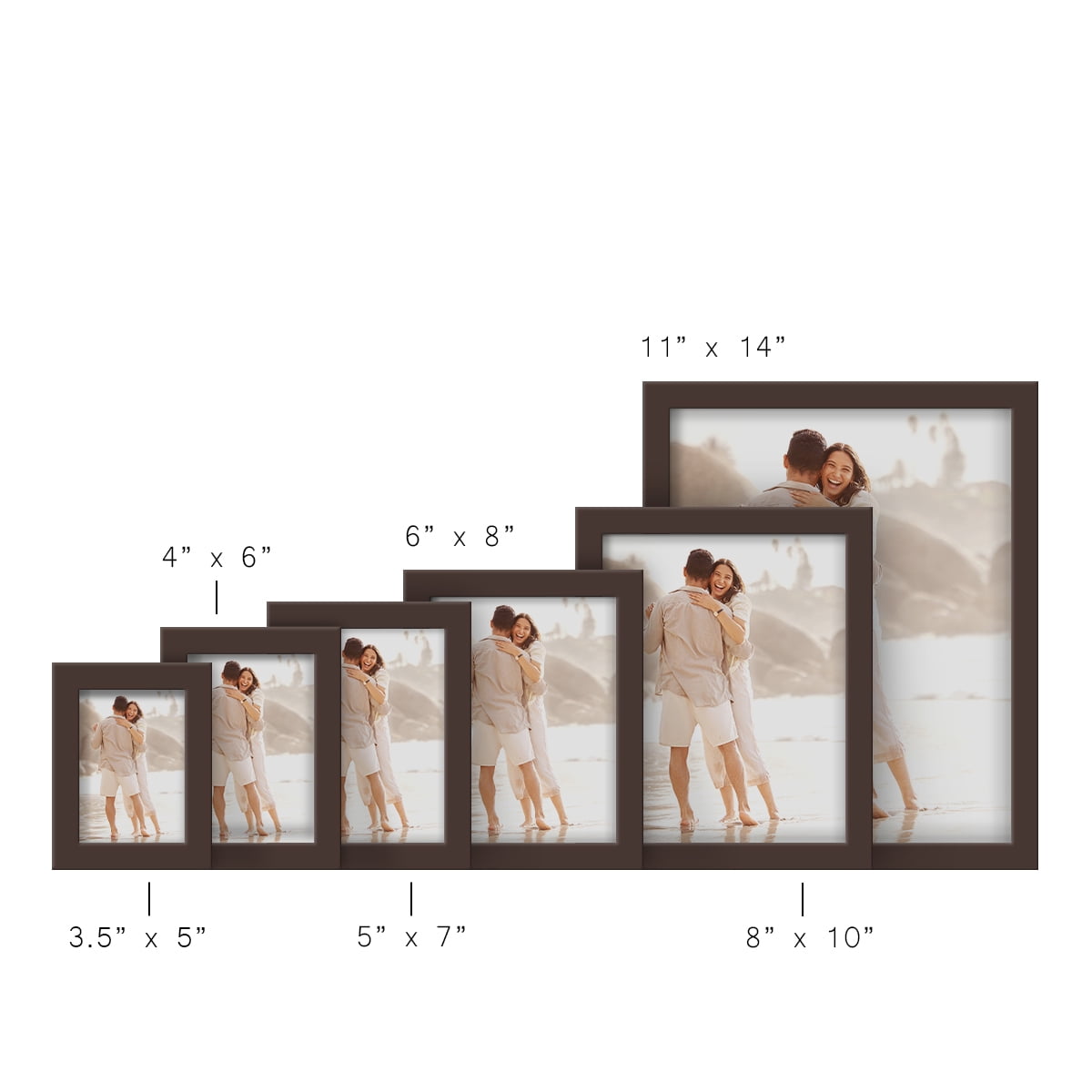 Wexford Home Modern 8" x 10" Brown Picture Frame (Set of 6)