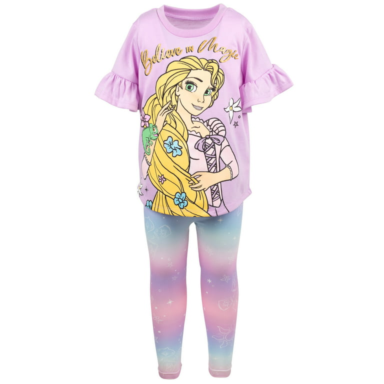 Disney Princess Rapunzel Toddler Girls T-Shirt and Leggings Outfit