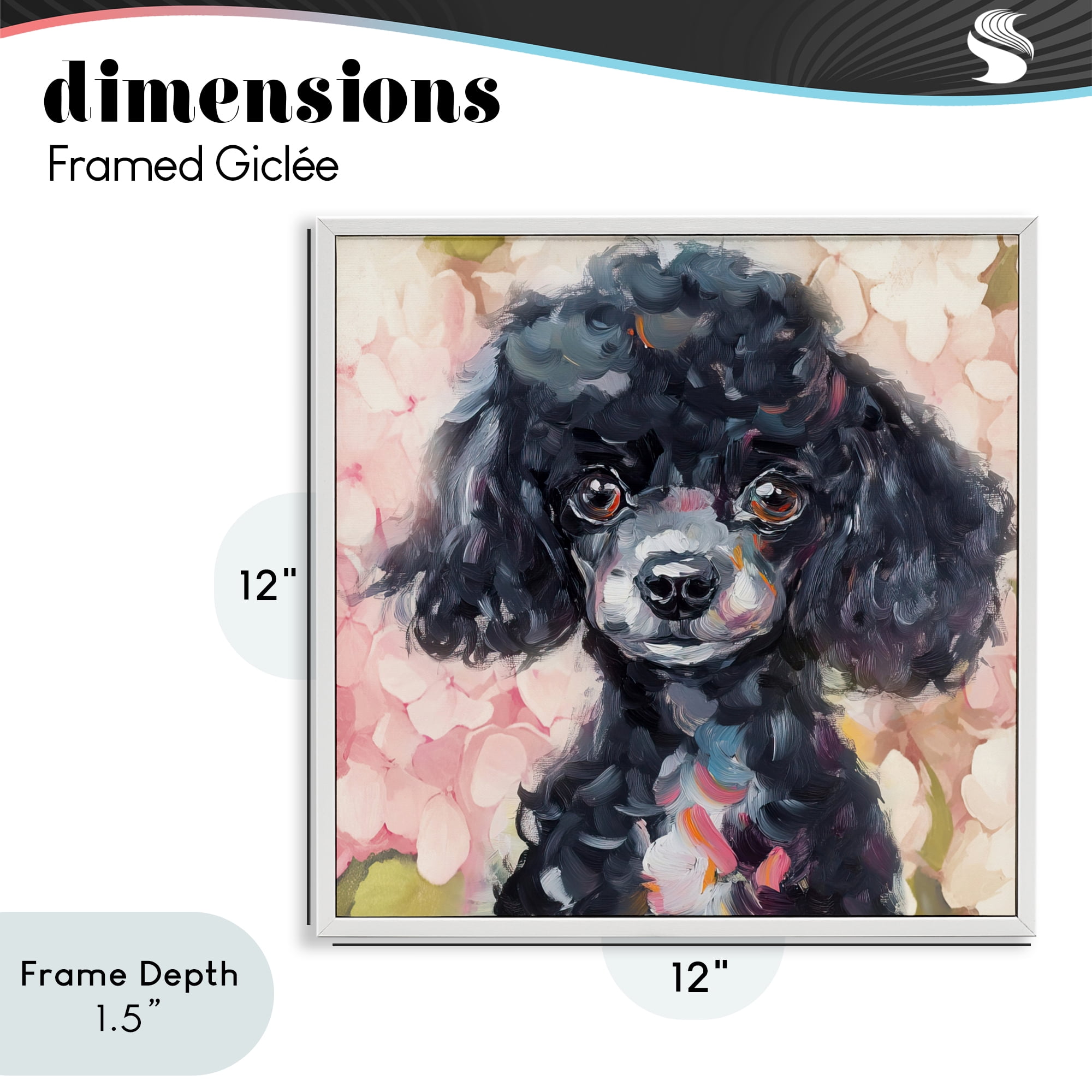 Stupell Industries Little Black Poodle White Framed Giclee Art, design by Tina LeCour