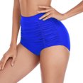 thumbnail image 3 of RELLECIGA Women's Royal Blue High Waisted Ruched Bikini Bottom Size XX-Large, 3 of 9