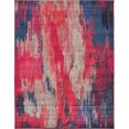 thumbnail image 1 of Unique Loom Jardin Abstract Watercolor Rug 10' x 13' Rectangle Magenta/Beige, 1 of 10