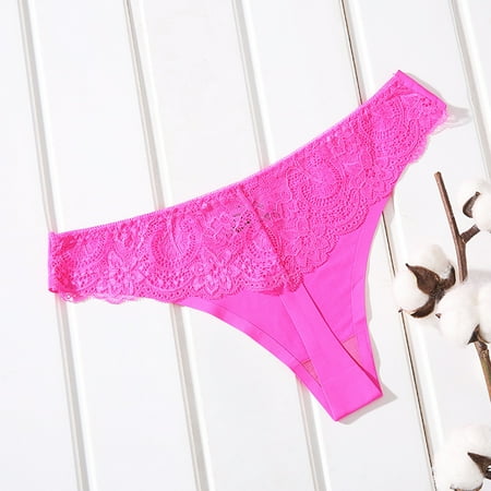 

FZM New Hot Panties For Women Lace Through Hollow Out Cotton Low Waist Lace Thong