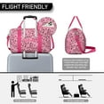 thumbnail image 3 of Leopard Womens Gym Tote Duffle Bag with Wet Pocket & Shoe Compartment, Checkered Travel Duffel Bag Overnight Weekender Hospital Tote Girls Workout Carry on Bag with Luggage Sleeve, 3 of 6