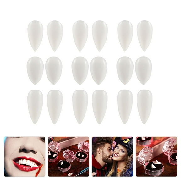 PBPBOX 9Pairs Safe Durable Plastic Teeth for Costume Cosplay Fangs